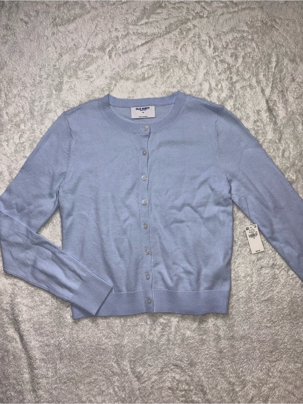 Old Navy Pale Blue Button-Front Crewneck Cardigan